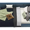 Modern Upholstered Bed Designs With Colorful Pillows And Soft Blanket Layers