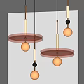 Modern Chandeliers With Transparent Circular Bases Spherical Bulbs Black Decorative Balls And Golden Accents