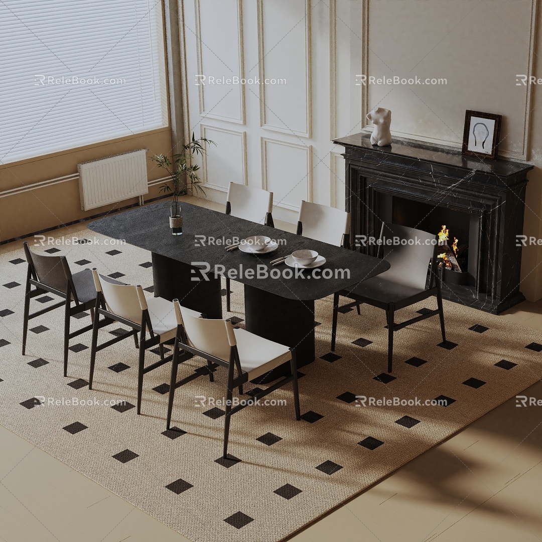 Modern dining table 3d model