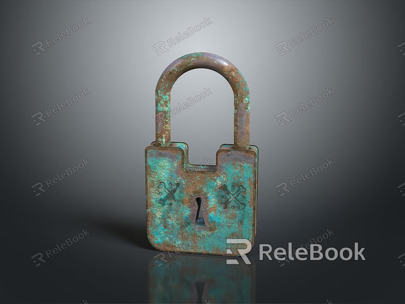 Lock combination lock metal lock antique lock old lock tools hardware tools processing tools furniture model