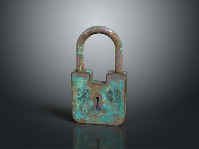 Lock combination lock metal lock antique lock old lock tools hardware tools processing tools furniture 3d model