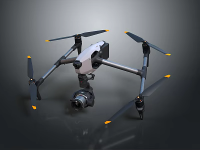Professional Aerial Drone With High Resolution Camera And Stable Rotors Equipment 3d model