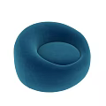 Stylish Round Blue Velvet Upholstered Single Sofa For Cozy Modern Home Living Space Decoration