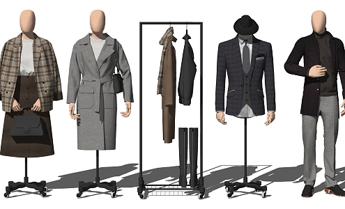 Modern model clothing store model display window 3d model