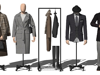 Modern model clothing store model display window 3d model