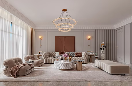 Simple European Living Room Simple Living Room 3d model