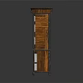 Wooden Decorative Cabinet With Glass Doors And Multiple Display Shelves Design