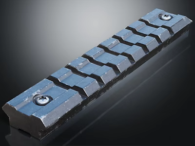 Heavy Duty Grooved Metal Hardware Tool With Secure Screw Fixings For Industrial Use 3d model
