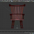 Classic Wooden Single Chair With Slat Back Armrest And Solid Wood Legs