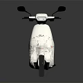 Sleek White Scooter Motorcycle With Black Seat And Modern Design On Reflective Surface