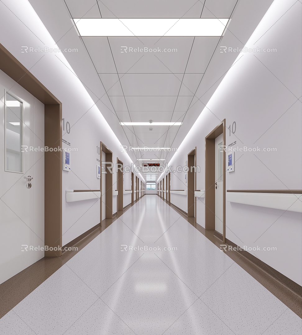 Hospital walkway 3d model