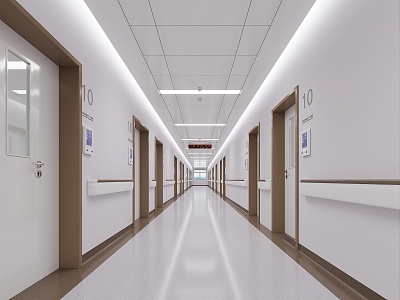 Hospital walkway 3d model