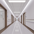 Hospital walkway 3d model