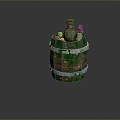 Wooden Barrel Water Barrel Old Wooden Barrel Water Barrel Pot Container Realistic 3d model