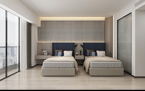 Modern Hotel Standard Room 3d model