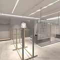 Modern Clothing Store Interior Design With Glass Facade Bright Lighting And Display Racks