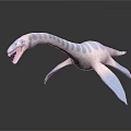 Realistic Plesiosaur 3D Model With Long Neck Blue White Spots And Flippers