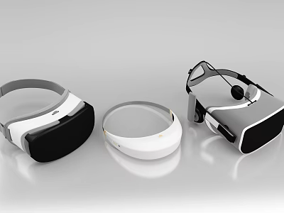 Modern VR Headsets With Different Design Styles And Technology Features 3d model