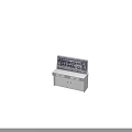 Professional Laboratory Control Console With Display Screen Control Buttons Knobs Instrument Panels Storage Cabinets And Drawers