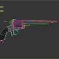 Detailed Classic Revolver With Wooden Grip Metal Body Vintage Design And Reflection On Dark Background