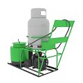 Mobile Industrial Equipment With Green Frame White Tank Green Cylinder Motor And Wheels