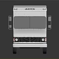 White Commercial Box Truck With Cargo Compartment Side Windows And Clean Exterior