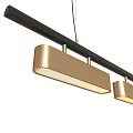 Modern Black Gold Linear Pendant Light Minimalist Design for Contemporary Home Interior Decor