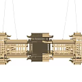Ancient Architecture Wooden Model Featuring Traditional Roof And Pavilions Design