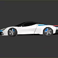 Modern Sleek Sports Car With Silver Blue Body Black Roof And Alloy Wheels