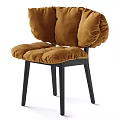 Burgundy Velvet Accent Chair With Puffy Cushions And Black Wooden Legs