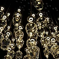Gorgeous Modern Crystal Chandelier With Transparent Hanging Glass Balls And Illuminated Light