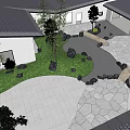 New Chinese Rural Courtyard Landscape 3d model