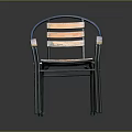 Stylish Modern Armchair Design With Metal Frame And Wooden Seat Backrest