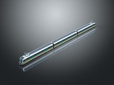 modern train light rail subway high-speed rail 3d model