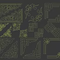 Ornate Traditional Chinese Carvings Featuring Geometric Floral Patterns Corner Designs And Border Motifs