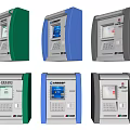 Public Facilities ATM Machines With Various Colors And Modern Design Features