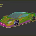 Orange Sports Car Featuring Sleek Modern Concept Design Unique Black Accents and Reflective Surface
