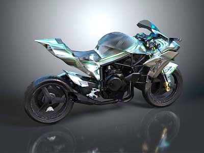 Modern Motorcycle Two-wheeled Motocross Motorcycle 3d model