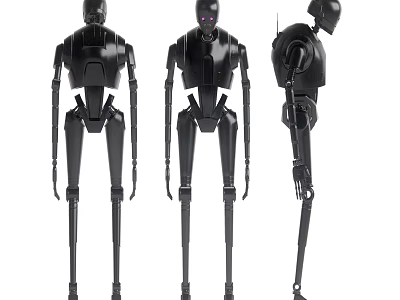 Intelligent Machine Black Robotic Figure With Mechanical Structure And Multiple Angles 3d model