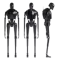 Intelligent Machine Black Robotic Figure With Mechanical Structure And Multiple Angles