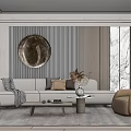 Modern Living Room Interior Design With Sofa Coffee Table Decorative Mirror Marble And Wooden Elements