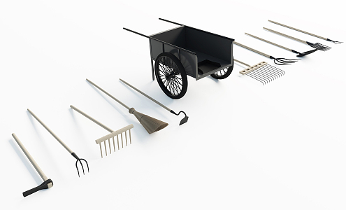 modern farm tools 3d model