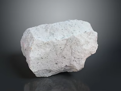 Natural White Stone With Textured Surface And Gray Specks Ideal For Building Projects 3d model