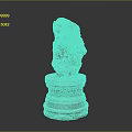 Natural Stone Sculpture Placed On Intricately Carved Multi Layered Base