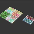 White Rectangular Electronic Components With Grid Pattern And Different Sizes