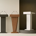 Rostrum Microphone Presentation Platform 3d model