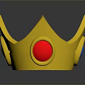 Golden Crown Shaped Decorative Accessory With Blue And Red Gemstones For Home Decor