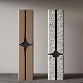Modern Decorative Columns With Light Brown Black Accents And White Abstract Patterns 3d model