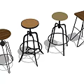 Modern Bar Stools With Different Designs Wooden Light Colored Seats And Metal Frames