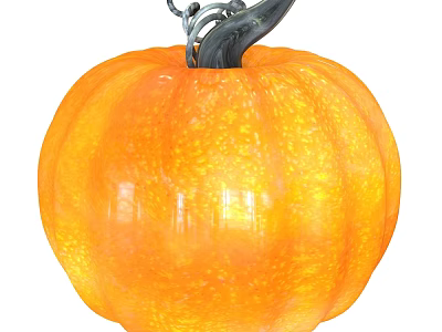 Fresh Orange Pumpkin with Shiny Smooth Surface and Ripe Texture 3d model